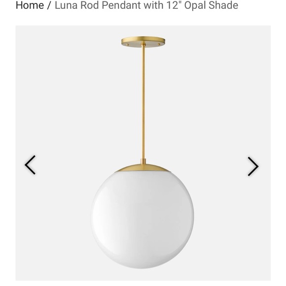 Luna Rod Pendant with 12" Opal Shade from schoolhouse - Picture 1 of 5